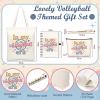 Gersoniel 6 Pcs Ball Theme Gift Set Tote Bag Makeup Bag Socks Ballpoint Pen Bracelet Notebook Party Favors Sports Themed Gift(Volleyball) view 3