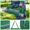 Abbylike 28x9 Inches Mahjong Bag for Rolled Mat Tiles Racks Pushers Accessories Empty Mahjong Tote Bag with Zipper Closure Outer Pockets Lining Large Capacity(Green,Canvas) view 4