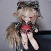 30cm Anime Plush Doll with Japanese Yukata Outfit & Large Bow Headband, Cute Wolf Ear Stuffed Doll Costume Set for Collectors (E3505) view 3