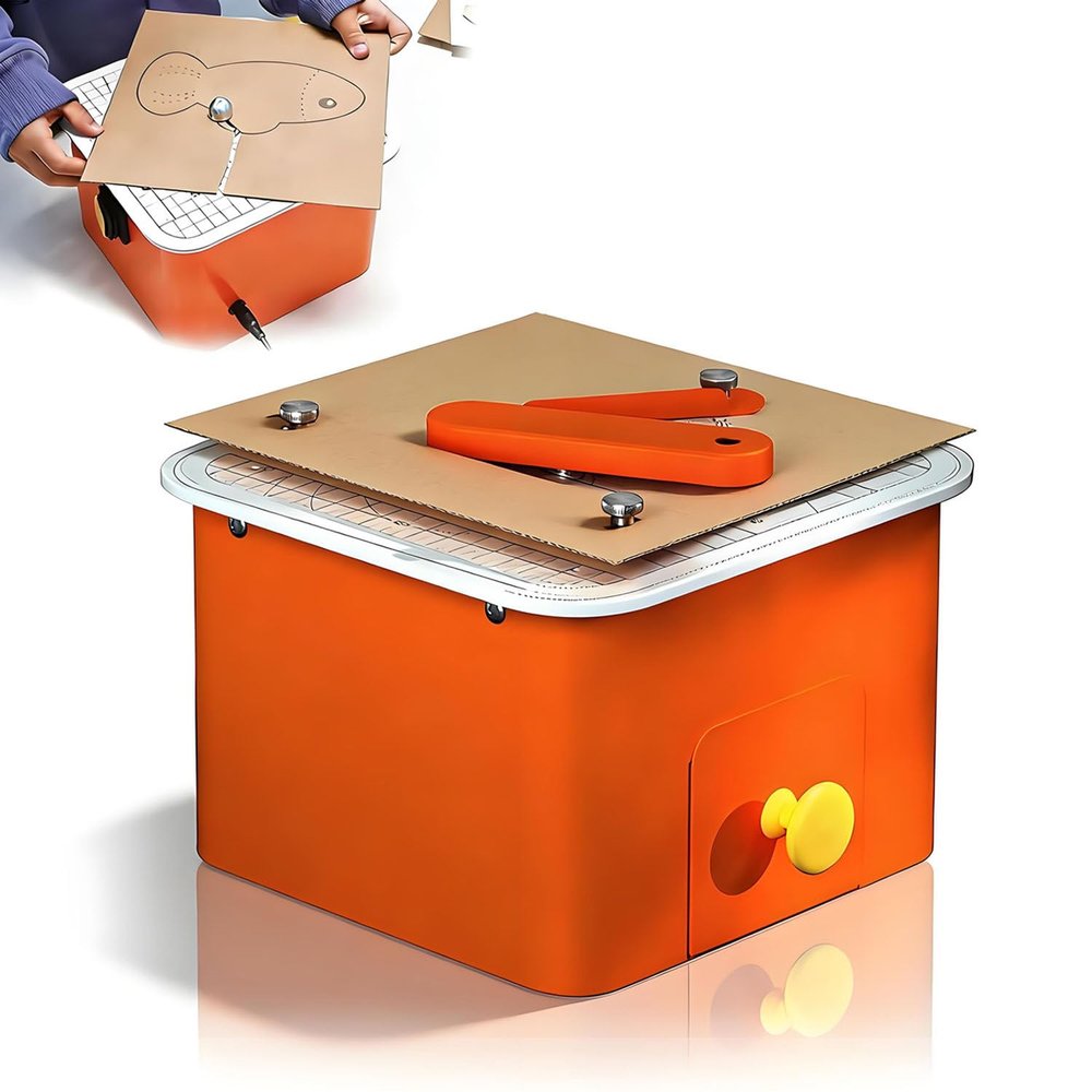 COAKUE Electric Cardboard Saw for Kids, Safe Power Cardboard Construction Tool Kit, Electric Cardboard Cutter Kit | Scrap Drawer, 15V Safe Voltage, Ages 5+, Kids DIY Craft Tool