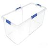 113 Qt Clear Stackable Latching Storage Bin with Smoke Blue Lid view 3