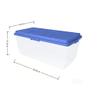 113 Qt Clear Stackable Latching Storage Bin with Smoke Blue Lid view 4