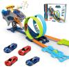 Dual Toy Car Race Track Set for Kids 2 Player Loop & Launch Car Track Toy with Score Points, 4 Metal Alloy Racing Cars, Interactive Sound Effects & Competitive Stunt Challenge for Boys & Girls view 1