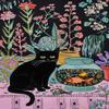 Vintage Floral Cat and Fish Tank - Vibrant Animal Art, 500 Piece Adult Puzzle: Eco-Friendly Thick Board, Fun Leisure Activity for Family Bonding and Relaxation view 1