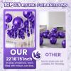 10Pcs Purple Round Foil Balloons, 22" 18" 15" 4D Helium Clear Balloon, Metallic Purple Foil Baloon for Graduation Birthday Wedding New Year 2026 Disco Anniversary Party Decorations view 4