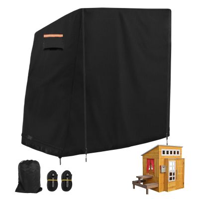 Outdoor Playhouse Cover for Modern Outdoor Kidkraft Wooden Playhouses, 76" L51" W63" H, Waterproof Dustproof Play Houses Cover for Outside, Black