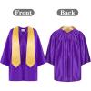 4-5 Years Unisex Kids Kindergarten Shiny Graduation Set Boy Girl 4 Piece Preschool Cap and Gown Tassel Stole 2026 Graduate Party Outfit Ab02- Purple view 4