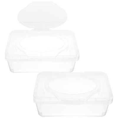 CHILDWEET Wipes Dispenser Box with Lid Pp Portable Wet Tissue Holder for Travel and Stroller 2pcs Dustproof Storage Container for Care