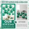 10Pcs Green Round Foil Balloons, 22" 18" 15" 4D Helium Sphere Golden Balloon, Metallic Green Foil Baloon for Graduation Birthday Wedding New Year 2026 Disco Anniversary Party Decorations view 3