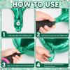 10Pcs Green Round Foil Balloons, 22" 18" 15" 4D Helium Sphere Golden Balloon, Metallic Green Foil Baloon for Graduation Birthday Wedding New Year 2026 Disco Anniversary Party Decorations view 4