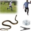 Xoeryoy Snake Prank with String Clip Plastic Realistic Snake Prank Funny Toy Reusable on a String for Adults Kids Family that Chase People Grey view 3