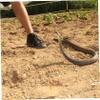 Xoeryoy Snake Prank with String Clip Plastic Realistic Snake Prank Funny Toy Reusable on a String for Adults Kids Family that Chase People Grey view 4