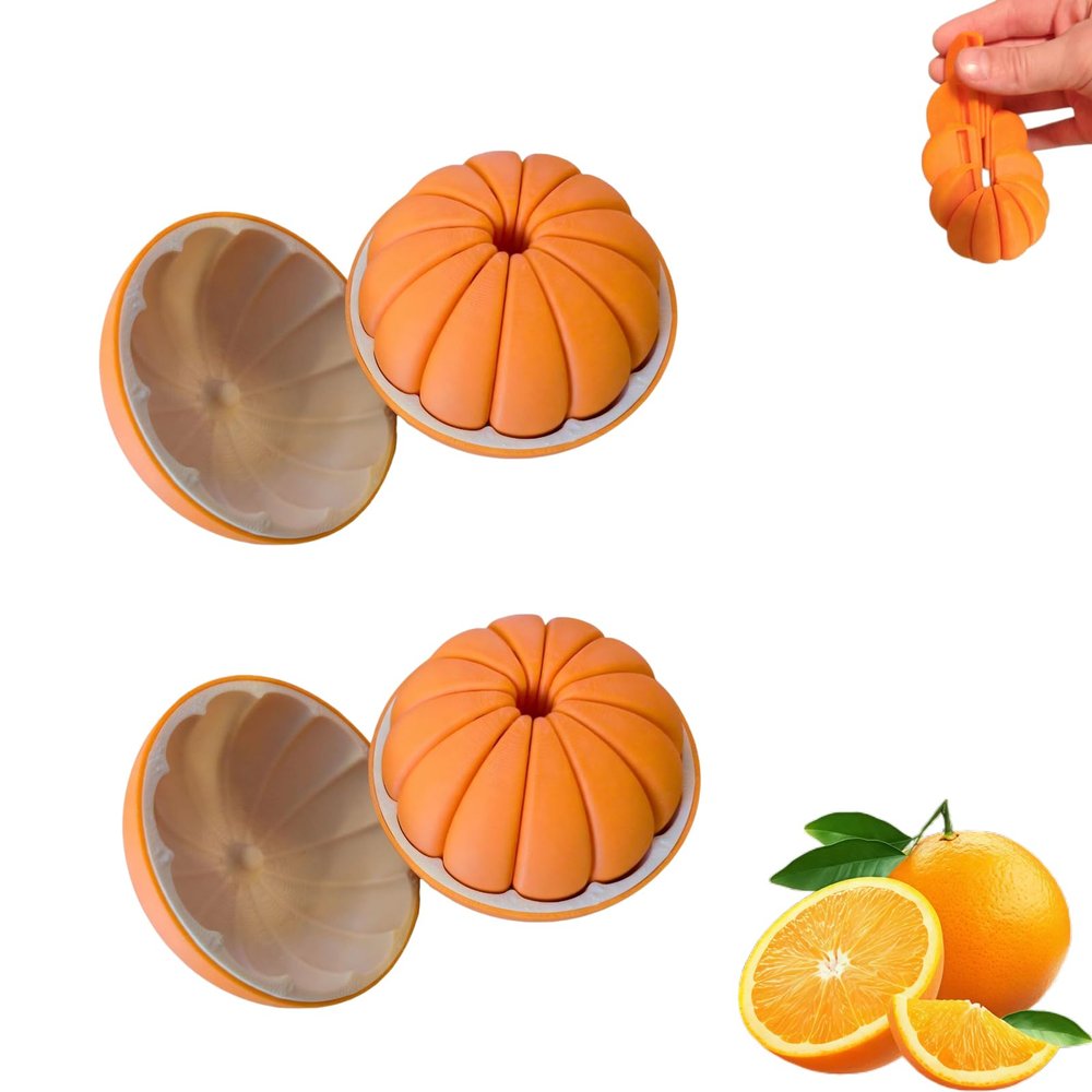 3D Printed Citrus Fruit Fidget - 3D Printed Twisty Fidget Citrus, Expandable 3D Printed Fidget Toys Adults, Twist Squeeze Sensory for Office and Home Decor (2 PCS)