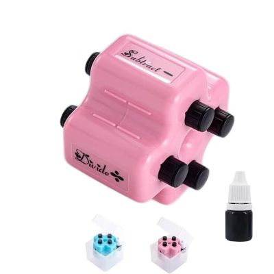 4 in 1 Math Roller Stamp, Math Stamp Roller, Randomized Addition, Subtraction, Multiplication & Division Practice Set, Roller Digital Teaching Stamps for Classroom & Home Use (Pink*1Pc)