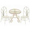 3Pcs Miniature Table Chairs Set Iron Dollhouse Furniture for Fairy Garden Decor Miniature Chair Table for Dolls Display Beige view 1