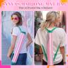 Sunnymove 34 Inch Long Mahjong Mat Bag Summer Double Strapped Canvas Drawstring Mahjong Holder Lightweight Outdoor Carrying Bag for Board Games Storage-mat Not Include (Pink,White,Striped,1 Pc) view 4