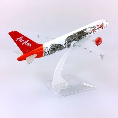 AirAsia Dragon A320 Diecast Airplane Model 1:400 Scale 16cm Alloy Metal Jet Airliner Replica for Collectible Display Shelf Aviation Gift