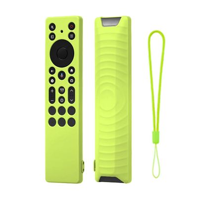 1Pc Silicone Case (with Lanyard),Soft Housing for TCL RC813A/RC923A Remotes Non Slip Texture Shell Protective Covers (Glow-in-the-Dark Green)
