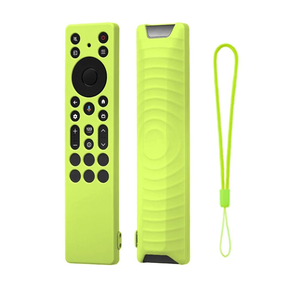 1Pc Silicone Case (with Lanyard),Soft Housing for TCL RC813A/RC923A Remotes Non Slip Texture Shell Protective Covers (Glow-in-the-Dark Green)