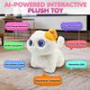 Contixo AI Pixie-Paw Smart Interactive Plush Cat Voice-Responsive, Touch-Activated, Expressive Eyes, AI Companion Stuffed Animal for Kids & Pet Lovers, White view 3