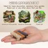 12pcs Miniature Resin Wood Bench: 2. 2" Retro Double Seat Stool Model Dollhouse Furniture for Dollhouse Decor, Fairy Garden Accessories, Succulent Pot Decor, Bonsai Terrarium & DIY Micro Landscape view 3