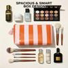 LETGO Striped Clear Sunscreen Bags for Beach Pool,Preppy Makeup Bag for Women,Sun Bag Waterproof Travel Toiletry Makeup Bag,Travel Beach Pool Summer Essentials Bag for Women Girls(Orange Pink) view 2