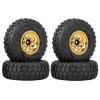 Compatible with Axial for SCX24 AX24 for TRX4M 1/18 1/24 RC Crawler Car 4pcs 50mm Metal 1.0" Beadlock Deep Dish Wheel Tire Set RC Assortment(Yellow) view 1