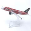 AirAsia A320 Diecast Plane Model 1:400 Scale 16cm Alloy Jet Airliner Replica Aircraft for Collectible Display Shelf view 2