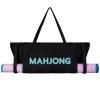 Abbylike 28x9 Inches Mahjong Bag for Rolled Mat Tiles Racks Pushers Accessories Empty Mahjong Tote Bag with Zipper Closure Outer Pockets Lining Large Capacity(Black,Canvas) view 1