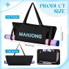 Abbylike 28x9 Inches Mahjong Bag for Rolled Mat Tiles Racks Pushers Accessories Empty Mahjong Tote Bag with Zipper Closure Outer Pockets Lining Large Capacity(Black,Canvas) view 4