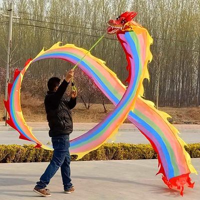 ARGENTFLUX Dancing Dragon Flag, Rainbow Colours, with Header and Travel Bag, Outdoor Sports, Fitness, Parent-Child Games(8 m (26 ft))