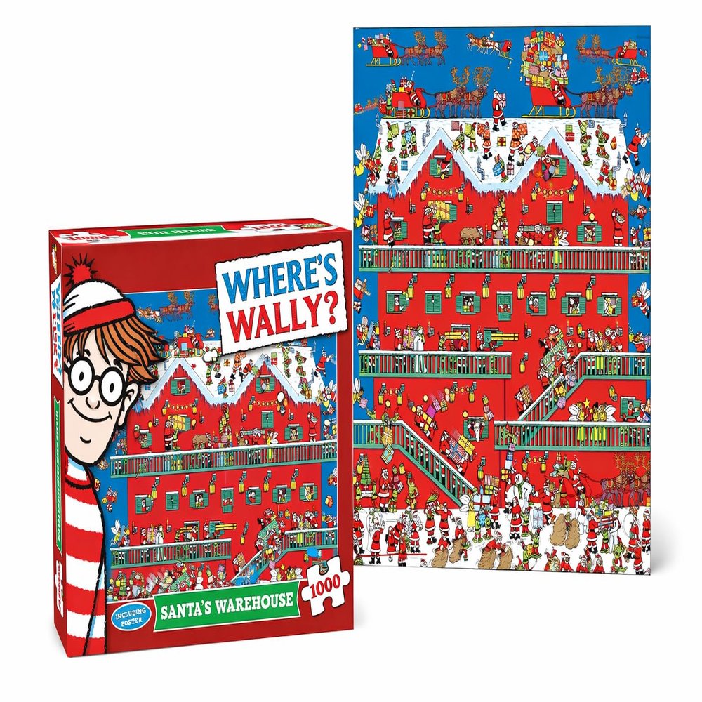 Jigsaw Puzzle 1000 Pieces Where's Wally Christmas Workshop 1000 Pieces Includes Poster