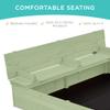 Best Choice Products Large Outdoor Wooden Sand Box for Kids, Sandbox with Cover, Bench Seats Support up to 220 lbs, Bottom Liner for Drainage, Cedar Wood - Sage view 2
