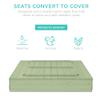 Best Choice Products Large Outdoor Wooden Sand Box for Kids, Sandbox with Cover, Bench Seats Support up to 220 lbs, Bottom Liner for Drainage, Cedar Wood - Sage view 3