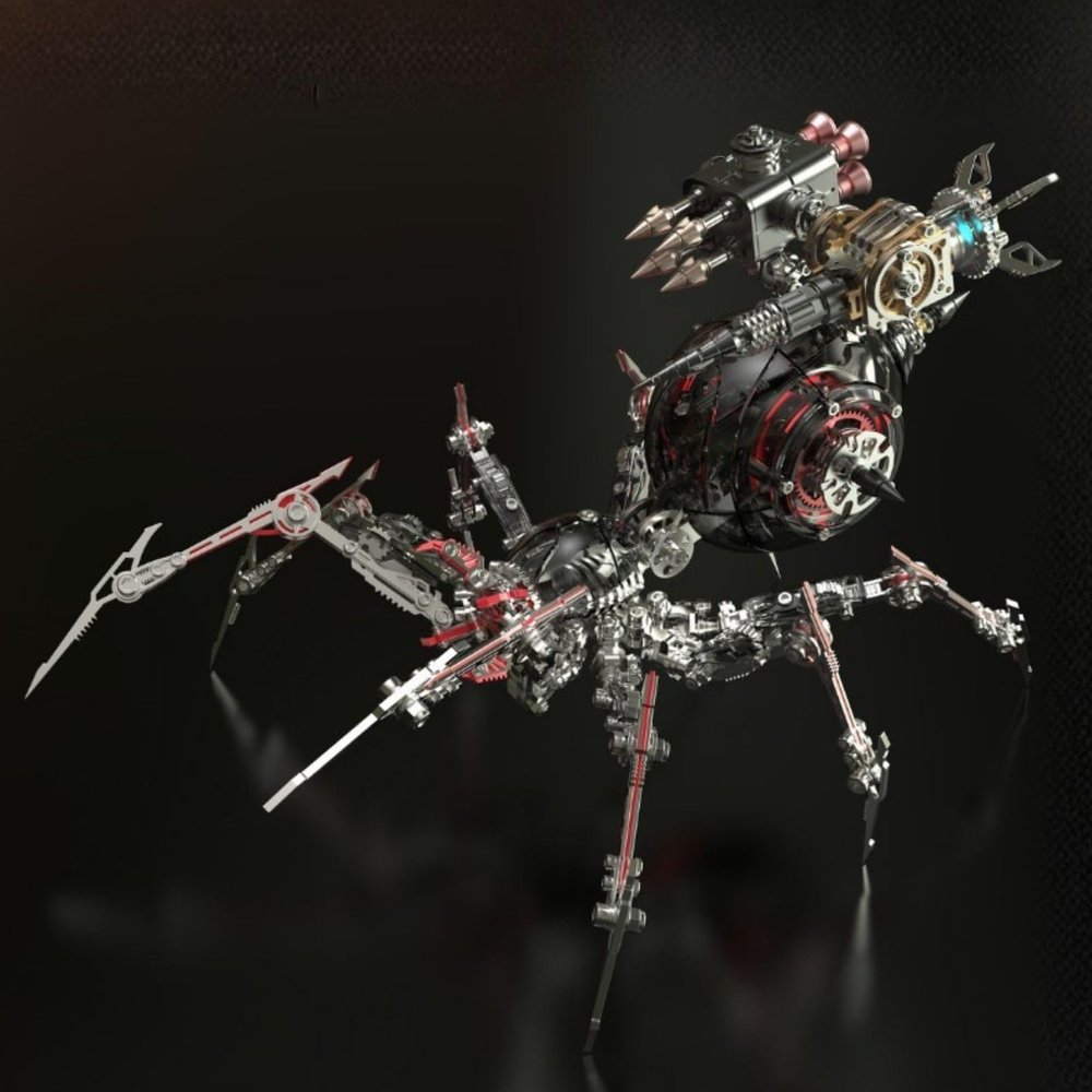 3D Metal Model Kit, DIY Mechanical Puzzle for Adults & Teens, Steampunk Insect Model, Handmade Craft, Home & Office Desk Decoration, Creative Collectible Gift (Black Set)