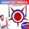 American Flag Pinata Giant 52 USA Red, White, and Blue Piata with 25-ft Rope Included America 250 Decorations, 4th of July TexMex Fun Stuff view 2