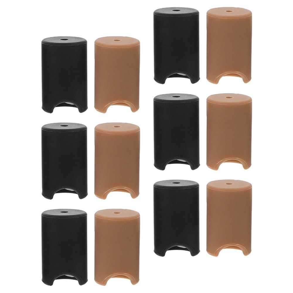 VICASKY 12pcs Safety Silicone Corner Guards and Soft Round Drawer Handle Protectors for Furniture Edge Protection, Wall Bumpers for Childproofing Cabinets in Brown and Black