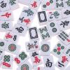ARTIBETTER Mini Mahjong Set Portable Mahjong Tiles Small 24mm Pink Travel Table Game Prop with Large Storage Bag for Players view 4
