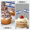 Vaguelly 200pcs Israel Flag Cake Toppers Toothpick Picks Party Cake Decorations Cupcake Insert for Independence Day and Celebration Events view 3