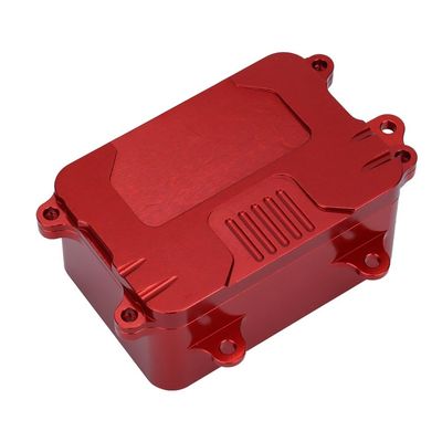 Aluminum Alloy Receiver Box ESC Electronic Tray Equipment Box for 1/10 RC Car Rock Crawler Axial SCX10 D90 D110 Chassis DIY(Red)