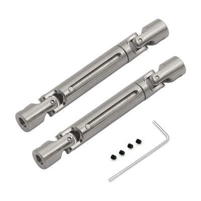 LEWAGH Transmission Shaft for MN 1/12 MN168 MN82 LC79 MN78 OP Accessories Metal Upgrade Parts Kit Rc Model Crawler Car Truck Buggy(2 PSC-Silvery)