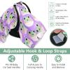 Sun Shade for Baby Strollers Windproof Bug Net Cover, Protects from Dust and Snow Cartoon Cute Frog Green Purple view 4