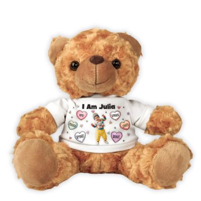 84WONDER I Am Kid Affirmations - Teddy Bear with Personalized Shirt, Daily Affirmations Stuffed Animal, Gifts for Baby Boy Baby Girl, for Son, Daughter