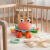KiBcsLic Musical Stuffed Toy Musical Scuttling Crustacean Toy Gnaw Stuffed Animal for Crawlers, Young Children, Stomach Time, Frog view 3