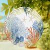 Summer Ocean Starfish Coral Wind Spinner for Garden Yard 3D Stainless Steel Hanging Wind Spinners, Marine Creature Theme Spinners Outdoor Metal Decor for Lawn Patio Home view 1