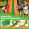 TAEMVV 15 Ft Dual Flexible Race Track for Kids, DIY Ramps Car Track Set Compatible with Hot Wheels 1/64 Diecast Cars, Reinforced Suction Cup for Boys Girls 3+, Green&Orange view 3