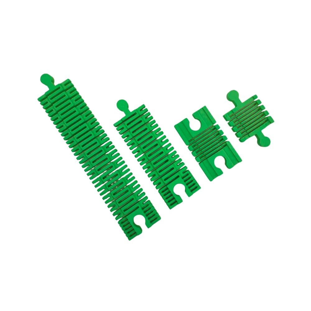 Flexible Train Track Pack | Flexi Railway Expansion Set for Wooden Train Layouts (Green, Full Set)