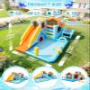 24-in-1 Unicorn Shark Cave Inflatable Water Slides Bounce House Wet Dry Park for Kids Backyard with Blower, Splash/Ball Pit Pool, Basketball Hoop & Soccer Goal, Dart Board & Baseball Tee Play Station view 3