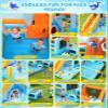 24-in-1 Unicorn Shark Cave Inflatable Water Slides Bounce House Wet Dry Park for Kids Backyard with Blower, Splash/Ball Pit Pool, Basketball Hoop & Soccer Goal, Dart Board & Baseball Tee Play Station view 4