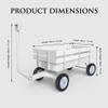 All-Terrain White Wagon Cart for Wedding Flower Girls, Heavy Duty Steel Utility Garden Cart with Handle and Removable Wooden Side Panels (White) view 3